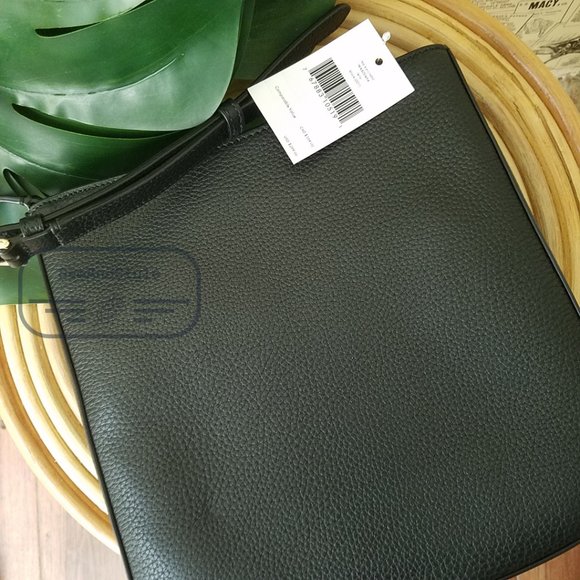 NWT New York Leila Leather Top Zip Crossbody color: black - Picture 4 of 15